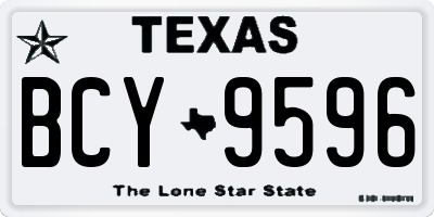 TX license plate BCY9596
