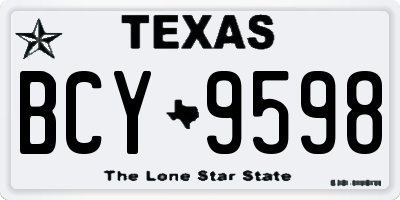 TX license plate BCY9598