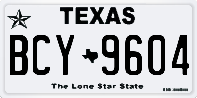 TX license plate BCY9604