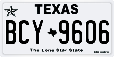 TX license plate BCY9606