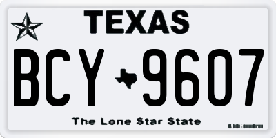 TX license plate BCY9607