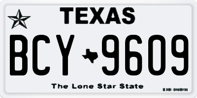 TX license plate BCY9609