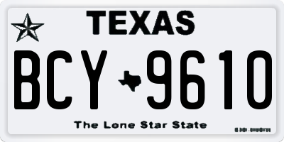 TX license plate BCY9610