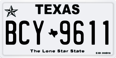 TX license plate BCY9611