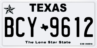 TX license plate BCY9612