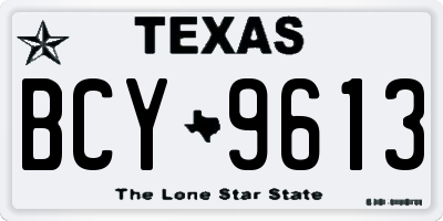 TX license plate BCY9613