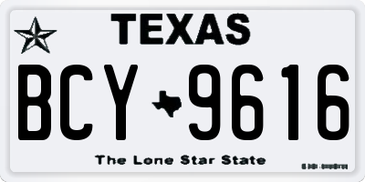 TX license plate BCY9616