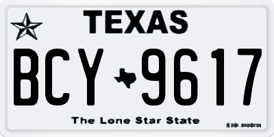 TX license plate BCY9617