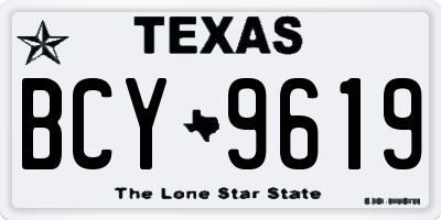 TX license plate BCY9619
