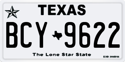TX license plate BCY9622