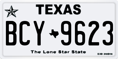 TX license plate BCY9623