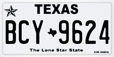 TX license plate BCY9624