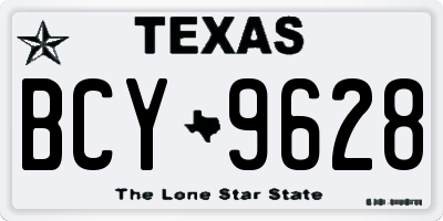 TX license plate BCY9628