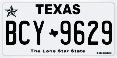 TX license plate BCY9629