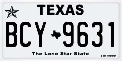 TX license plate BCY9631