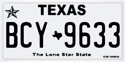 TX license plate BCY9633