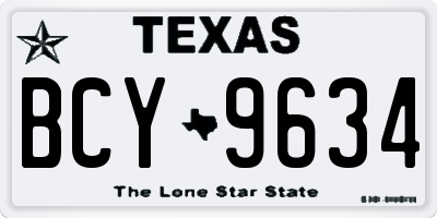 TX license plate BCY9634