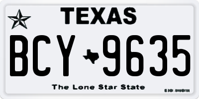 TX license plate BCY9635
