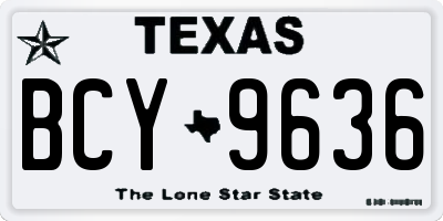 TX license plate BCY9636