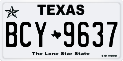 TX license plate BCY9637