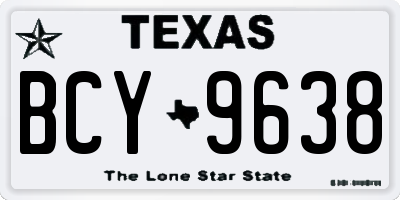 TX license plate BCY9638
