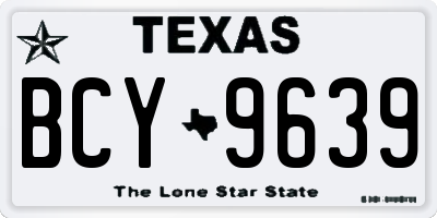 TX license plate BCY9639