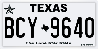 TX license plate BCY9640