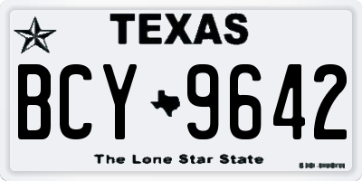 TX license plate BCY9642