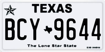 TX license plate BCY9644