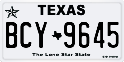 TX license plate BCY9645