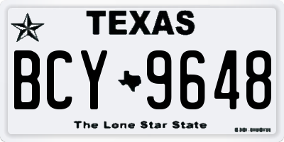 TX license plate BCY9648