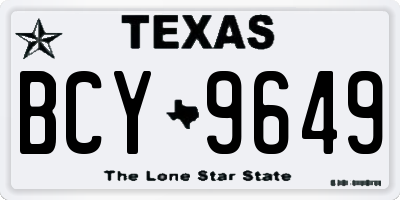 TX license plate BCY9649