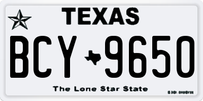 TX license plate BCY9650