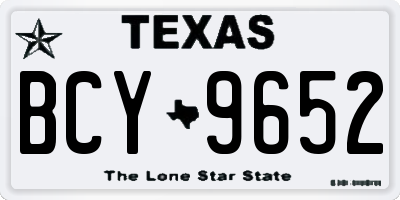 TX license plate BCY9652