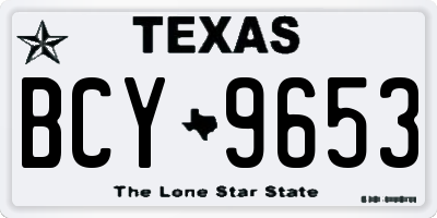 TX license plate BCY9653