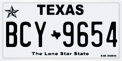 TX license plate BCY9654