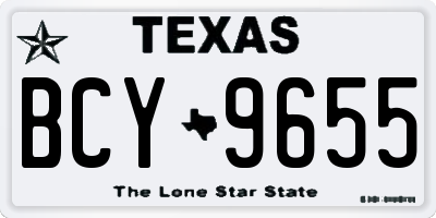 TX license plate BCY9655