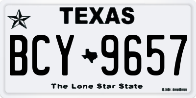 TX license plate BCY9657