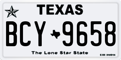 TX license plate BCY9658