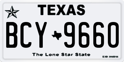 TX license plate BCY9660