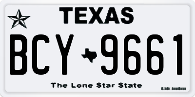 TX license plate BCY9661