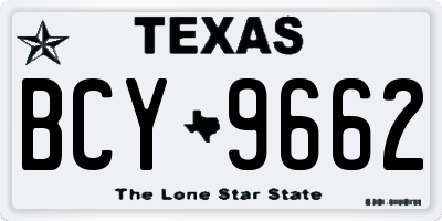 TX license plate BCY9662