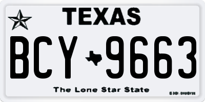 TX license plate BCY9663