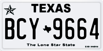 TX license plate BCY9664