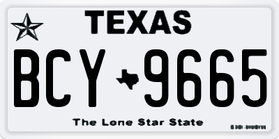 TX license plate BCY9665