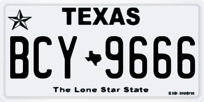 TX license plate BCY9666