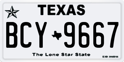 TX license plate BCY9667