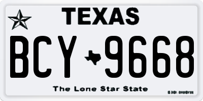 TX license plate BCY9668