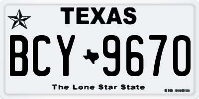 TX license plate BCY9670