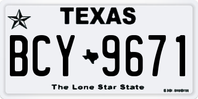 TX license plate BCY9671